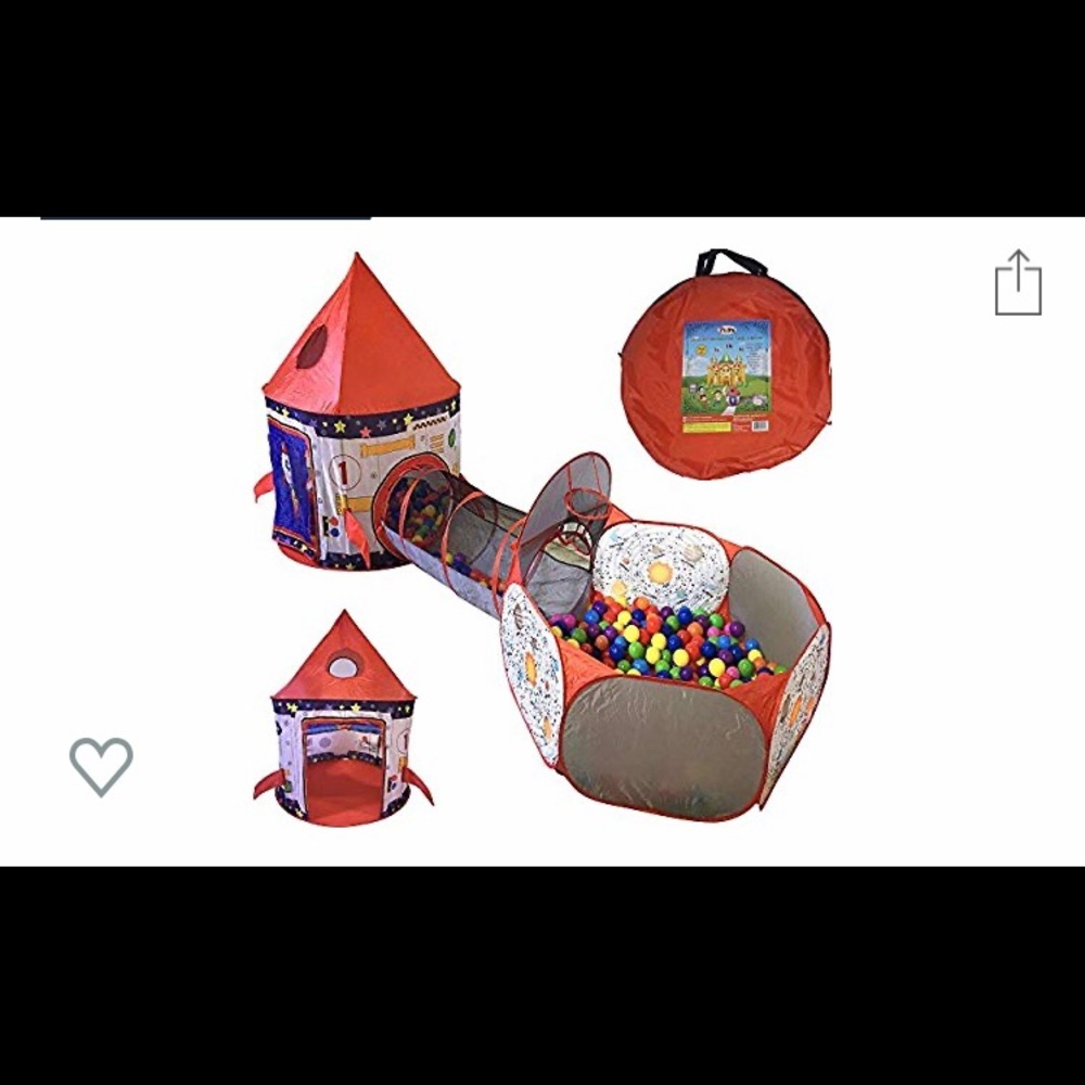 3pc Rocket Ship Astronaut Kids Play Tent, Tunnel